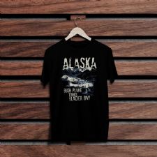 Bush Plane Alaska Siyah Renkli Baskılı T-Shirt